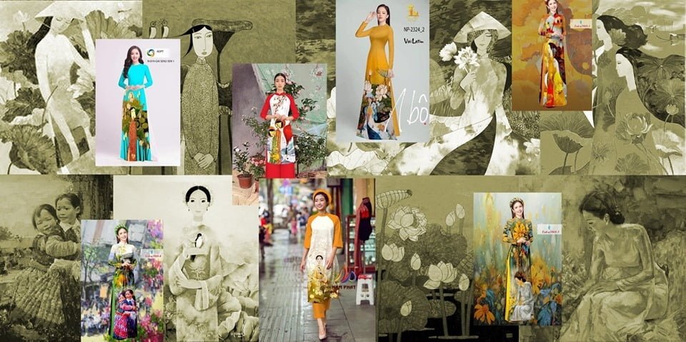 Nhiều tranh in lên áo dài vi phạm bản quyền Nhiều tranh in lên áo dài vi phạm bản quyền